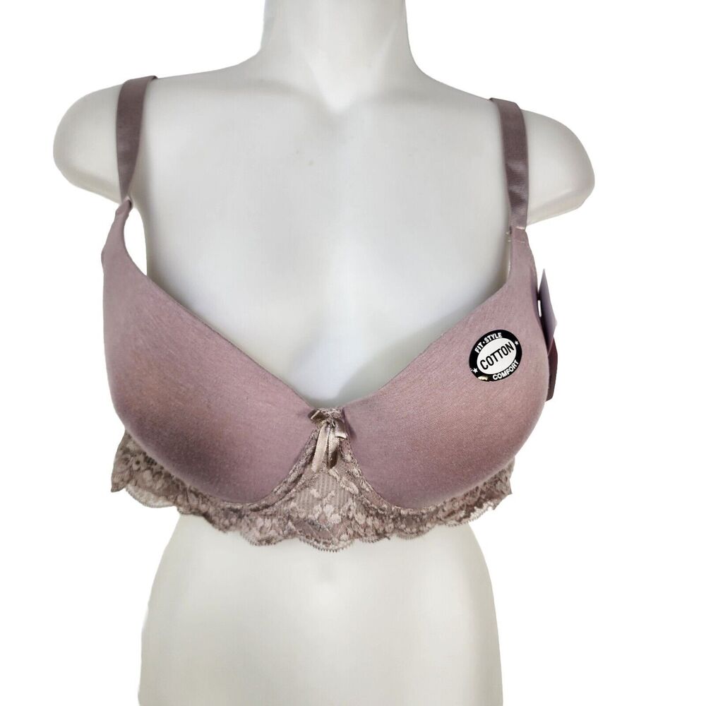 Sofra Womens Full Coverage Bra 40D Mocha Stretch Floral Lace Underwire BR4237PLD